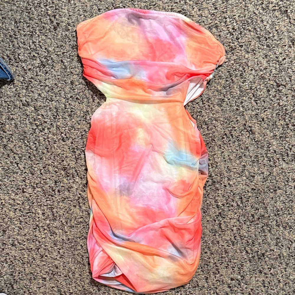 SHEIN Strapless Multicolor Dress